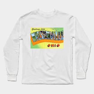 Greetings from Nelsonville Ohio - Vintage Large Letter Postcard Long Sleeve T-Shirt